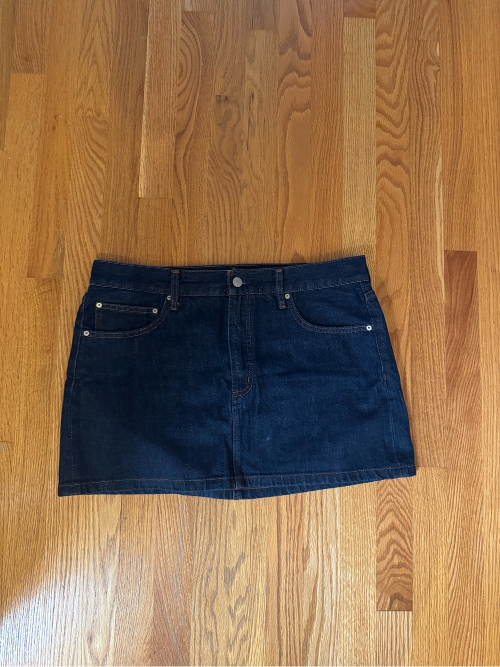 Denim Forum Dark Blue Denim Mini Skirt - Women's Classic Style